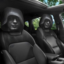 2pcs Ghost Face Headrest Covers,Scary Face Printing Auto Seat Universal Elastic picture