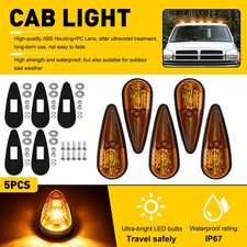 5X Amber Teardrop Cab Light+LED Cab Marker Light Front Top Clearance Roof Lamp A picture