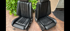 🔥2 REDONE NEW LEATHER BMW E30 84-91 325 318 R+L OEM BEAUTIFUL BLACK SPORT SEATS picture