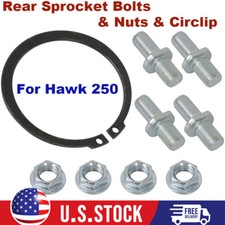 New For Hawk 250 Carb , Hawk 250 DLX Rear Sprocket Bolts with Nuts & Circlip Kit picture
