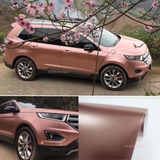 50FT X 5FT Full Car Wrap Rose Gold Pearl Metal Satin Chrome Vinyl PVC Sticker US picture