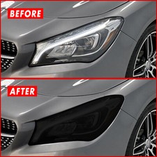 FOR 13-19 Mercedes CLA Headlight SMOKE Precut Vinyl Tint Overlays picture