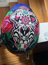 AGV Veloce-S Salom 2016 Motorcycle Helmet (Blue | Pink) Size Medium with Cardo  picture
