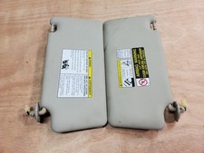 2008-2013 Nissan Rogue Sun Visor Set Beige Soft Vinyl Mirrors Illuminated OEM picture