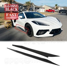 For Corvette C8 Z51 2020-2026 Z06 Style Add-On Gloss Black Side Skirts Extension picture