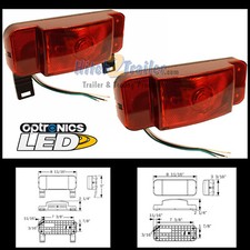 Optronics LED Red Black base Tail Lights RV Camper Trailer License Plate Combo picture