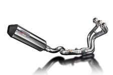 Delkevic Full Exhaust with 13.5 Inch XOval Brushed Steel Muffler for FJ-09 picture