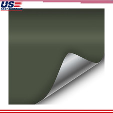 Matte Military Khaki Green Vinyl Wrap Roll Air Release Technology 1ft x 5ft picture