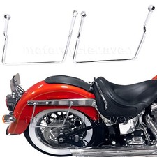 1984-up Harley Davidson Softail Saddlebag Support Brackets Bar Mount Chrome picture