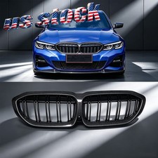 Real Carbon Dual Slat Black Front Kidney Grille For 19-22 BMW 3-Series G20 330i picture