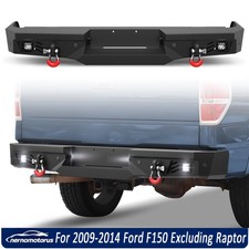 For 2009-2014 Ford F-150 Steel Rear Bumper With Lights & Sensor Holes &D-rings picture