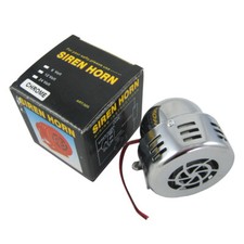 12V CHROME CIVIL AIR RAID ALARM CAR HORN TORNADO ALARM DRIVEN MOTOR FIRE POLICE picture