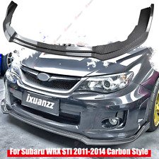 For 2011-2014 Subaru WRX STI CS2-Style JDM Carbon Style Front Bumper Body Lip 3x picture
