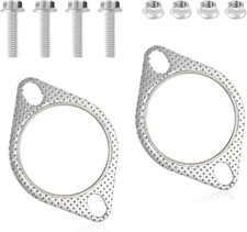 2PCS Exhaust Flange Gasket + 4PCS Exhaust Bolts2.25