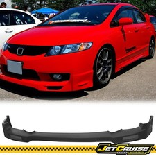 Fits 09-11 Honda Civic Sedan Mugen Style Front Bumper Lip Spoiler Matte Black PU picture