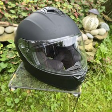 AUBOA AU-T801 Size M Full Face Motorcycle Helmet DOT Matte Black Clear Visor picture