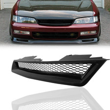 Fits 94-97 Honda Accord Black Mesh Hood Front Bumper Grille Grill Replacement picture