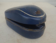 Vintage Prewar Motorcycle Teardrop Tool Box Blue Pinstripe Pressed Steel picture