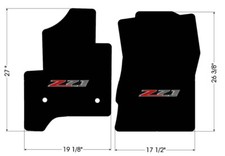 New 2014-2018 Chevy Silverado Floor Mats Black Carpet Embroidered Z71 Logo Pair picture