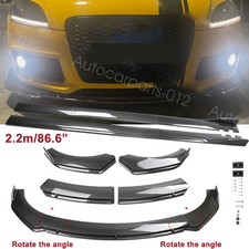 For Audi TTS TTRS 2011-2023 Front Bumper Lip Splitter Side Skirt Carbon Style picture