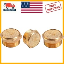Versatile Sintered Bronze Exhaust Mufflers for Pneumatic Systems - Pack of 3 picture
