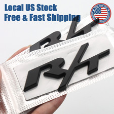 Fender Letter Badge Matte Black For 2011-2016 Charger Durango RT R/T Emblem 2Pcs picture