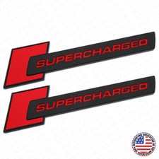 Audi Supercharged Side Fender Marker Nameplate Emblem Badge Decorate Black&Red picture