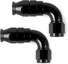 2 X10AN PTFE Full Flow Hose End Fitting 90 Degree Swivel for PTFE Hose Aluminum picture