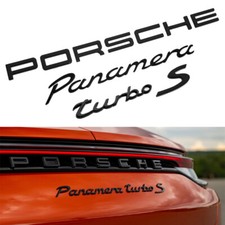 New 4Pcs Gloss Black PORSCHE Panamera Turbo S Rear Badge Emblem 97055923708 New picture