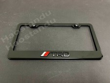 1x BLACK //TRDstyle 3D Emblem BLACK Stainless License Plate Frame RUST FREE picture