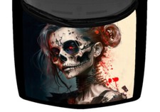 Artistic Painted Sugar Skull Sexy Woman Vinyl Decal Graphic Hood Wrap Car Truck picture