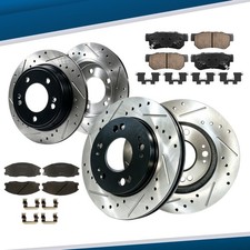 Front Rear Drilled Slotted Rotors Brake Pad Fits 2001 - 2006 Hyundai Santa Fe  picture