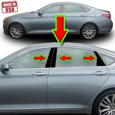 Black Pillar Trim for Hyundai Genesis 15-17 (4dr) 6pc Set Door Cover Post picture
