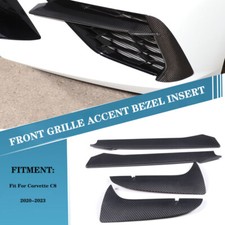 Carbon Front Bumper Grille Accent Cover For C8 Corvette Stingray Coupe HTC 20-23 picture
