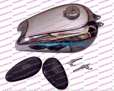 BSA M20 SILVER CHROME FUEL GAS PETROL TANK CIVIL MODEL+CAP TAP K PAD/COMPATIBLE picture