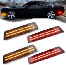 Smoked Front & Rear Bumper LED Side Marker Lights For 2008-2014 Dodge Challenger picture