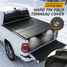 5.7FT Hard Tri-Fold Tonneau Cover For 2009-2026 Ram 1500 Truck Bed No Drill picture