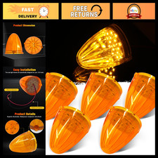5PCS LED Cab Marker Lights Amber Waterproof for Heavy Duty Trucks - 17 LED Signa picture