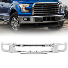 Chrome Steel Front Bumper Face Bar for 2015-2017 Ford F-150 w/ Fog Light Hole picture