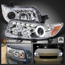 Clear Fits 2008-2010 Scion xB LED Halo Projector Headlights Lamps Left+Right picture