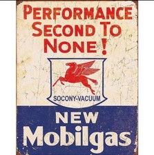 Performance Second To None NEW MOBILGAS-New-Garage/Man Cave-Tin Sign 12.5 x 16 picture