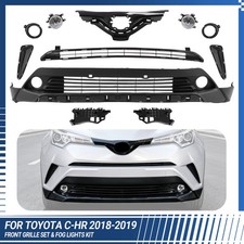 8Pcs Front Bumper Upper Lower Grille + Fog Lights Kit For 2018-2019 Toyota C-HR picture