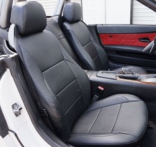 for BMW Z4 2003-2008 IGGEE CUSTOM MADE FIT 2 FRONT SEAT COVERS BLACK picture