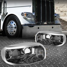 L+R Chrome Headlight Housing Replacement for 06-25 Peterbilt 388 389 367 567 589 picture