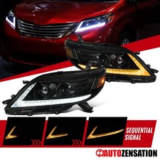 Smoke Fit 2011-2020 Toyota Sienna Projector Headlights LED DRL Sequential Signal picture
