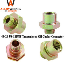 4PCS Transmission Oil Cooler Connector Adapter Fits Aluminum Radiator 5/8-18UNF picture