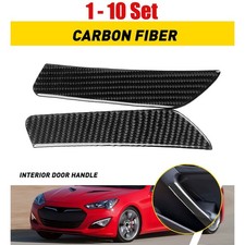2-20X Interior Door Handle Trim Carbon Fiber Fit Hyundai Genesis Coupe 2013-2016 picture