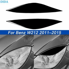 Gloss Piano Black Headlight Eyebrows Cover Soft Trim For Benz E-Class W212 11-15 picture