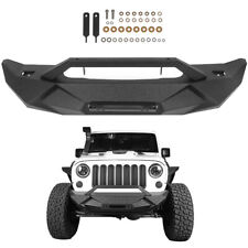 PICKOOR Steel Front Bumper w/ Winch Plate For 2007-2018 Jeep Wrangler JK picture