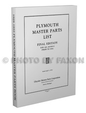 Plymouth Master Parts Book 1928 1929 1930 1931 1932 1933 Illustrated Catalog picture